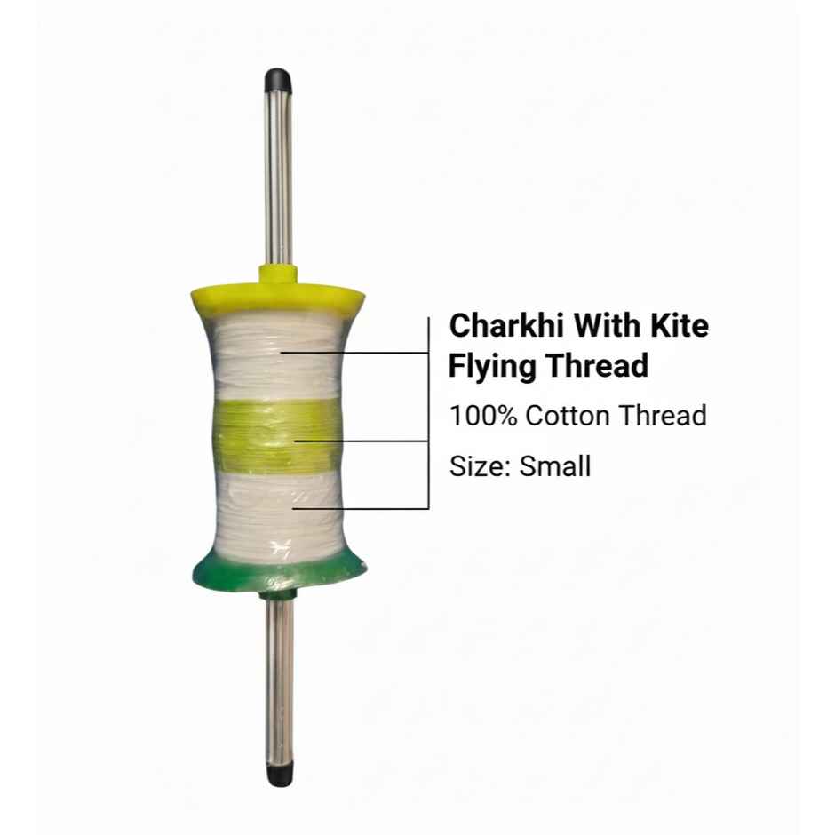 Kite thread with Plastic Spool | 700 Mtrs | Firki | White | Samsidhi