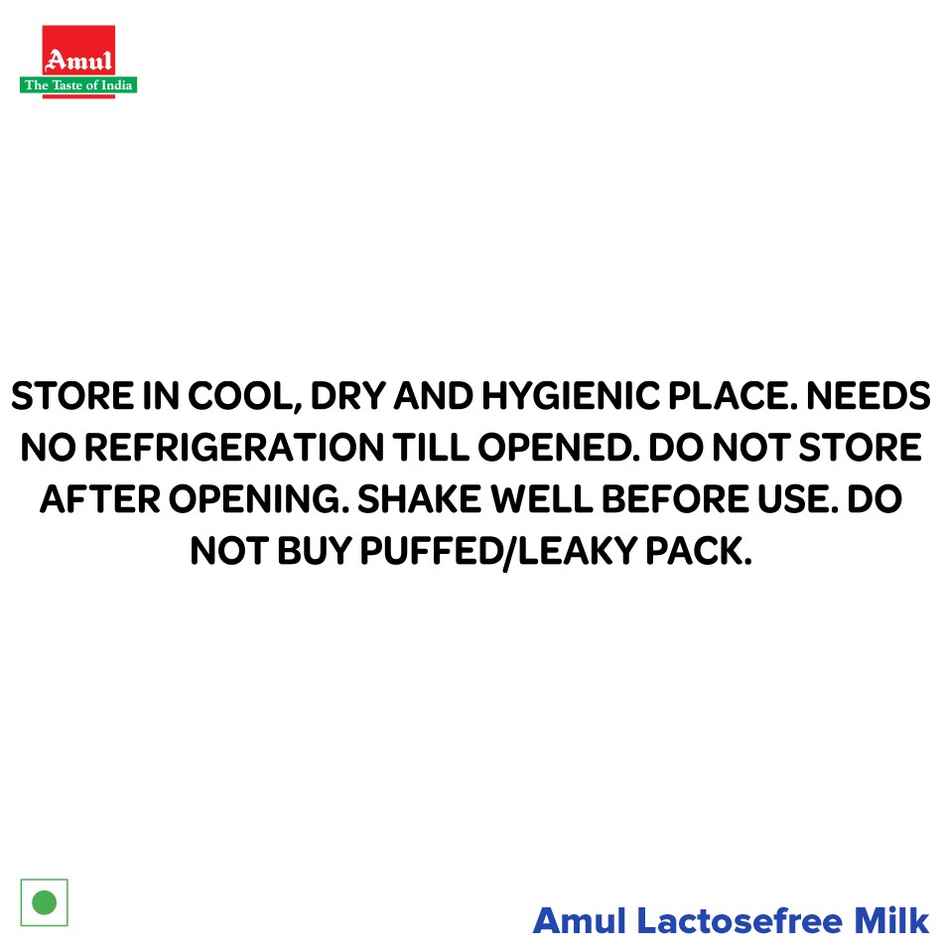 Amul Lactose Free Milk (Tetra Pack) Combo