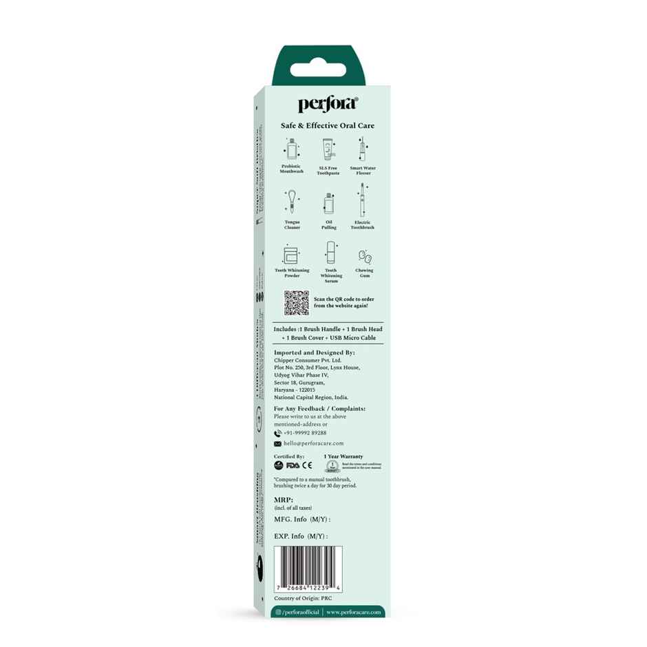 Perfora Rechargeable Electric Toothbrush - Military Green