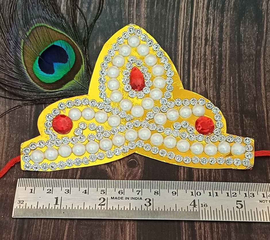 Kids Moti Mukut With Mor Pankh | 13 x 13 cm | Gullak