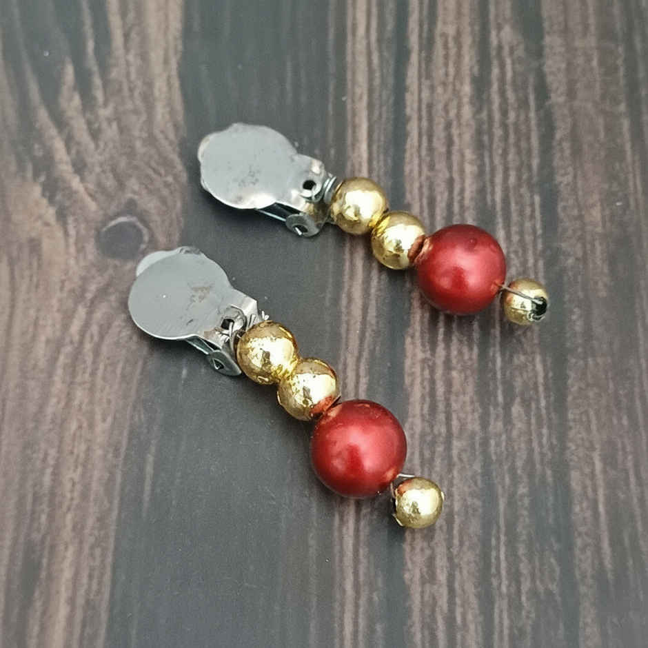 Kids Earring Clip With Moti Work | 4.5 x 0.5 cm