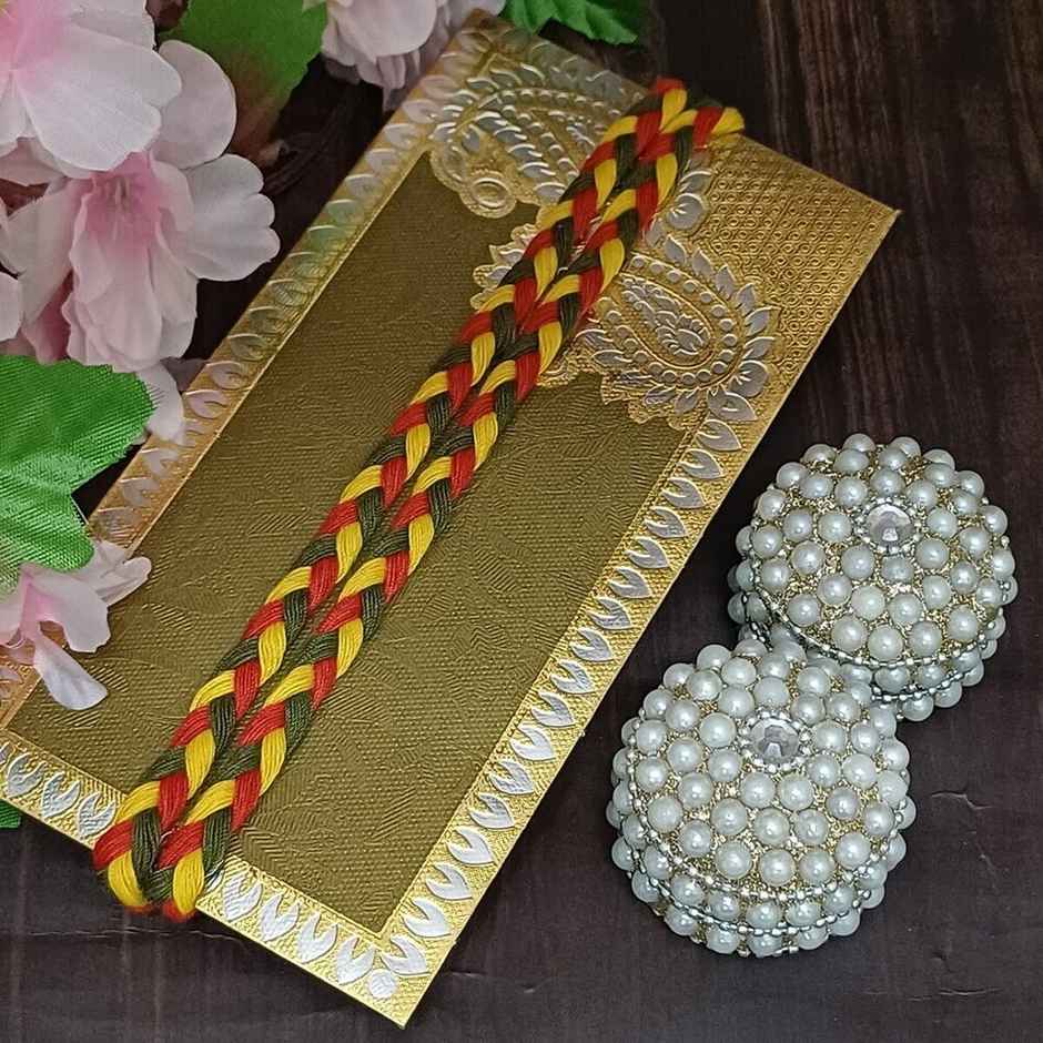 Amul Sugar Free Dark Chocolate(150gms) & Multicolour Braided Mauli Rakhi(1pc) Combo