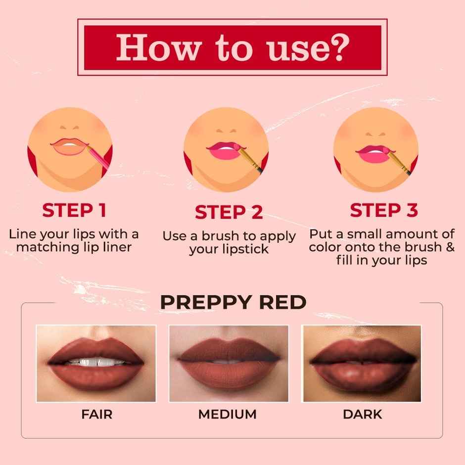 Colorbar Xoxo Everlasting Matte Lipstick | Preppy Red-020