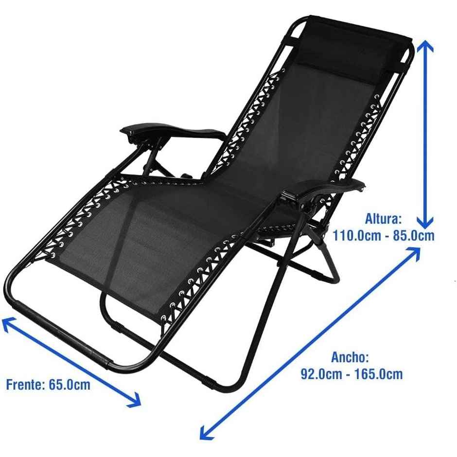 Arlavya Premium Foldable & portable recliner relaxing Arm Chair with adjustable pillow - Black