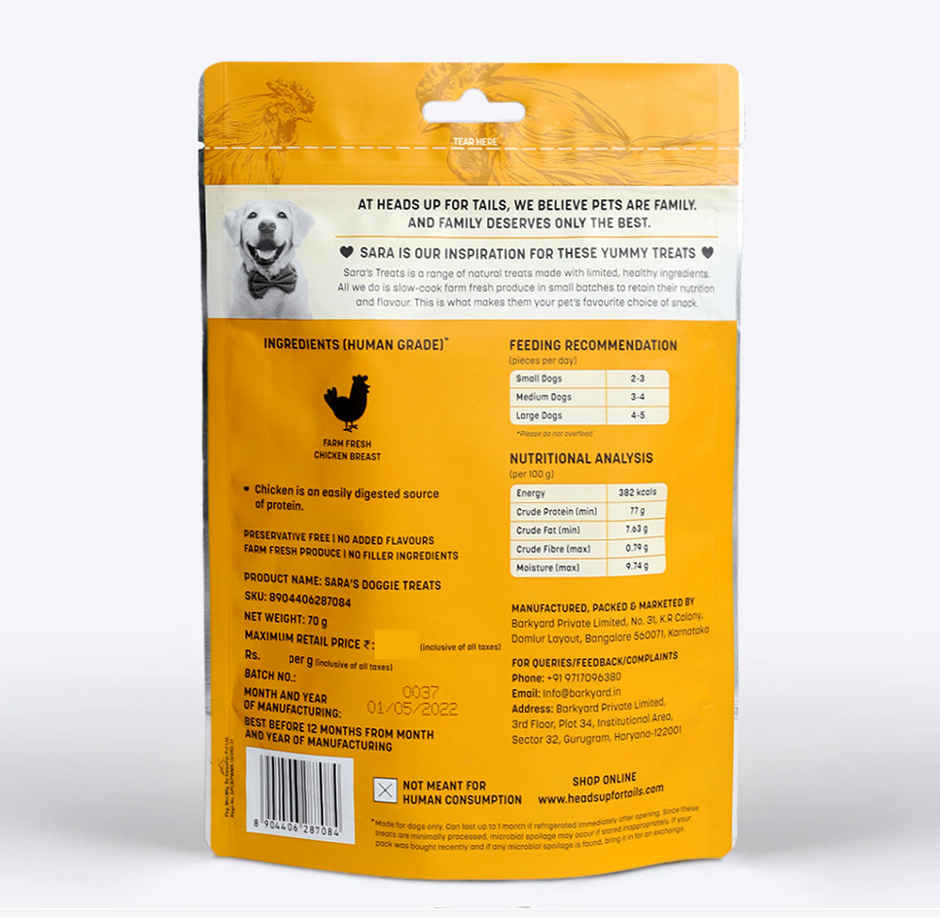 HUFT Sara's Chicken Jerky Treat With High ProteinPacket