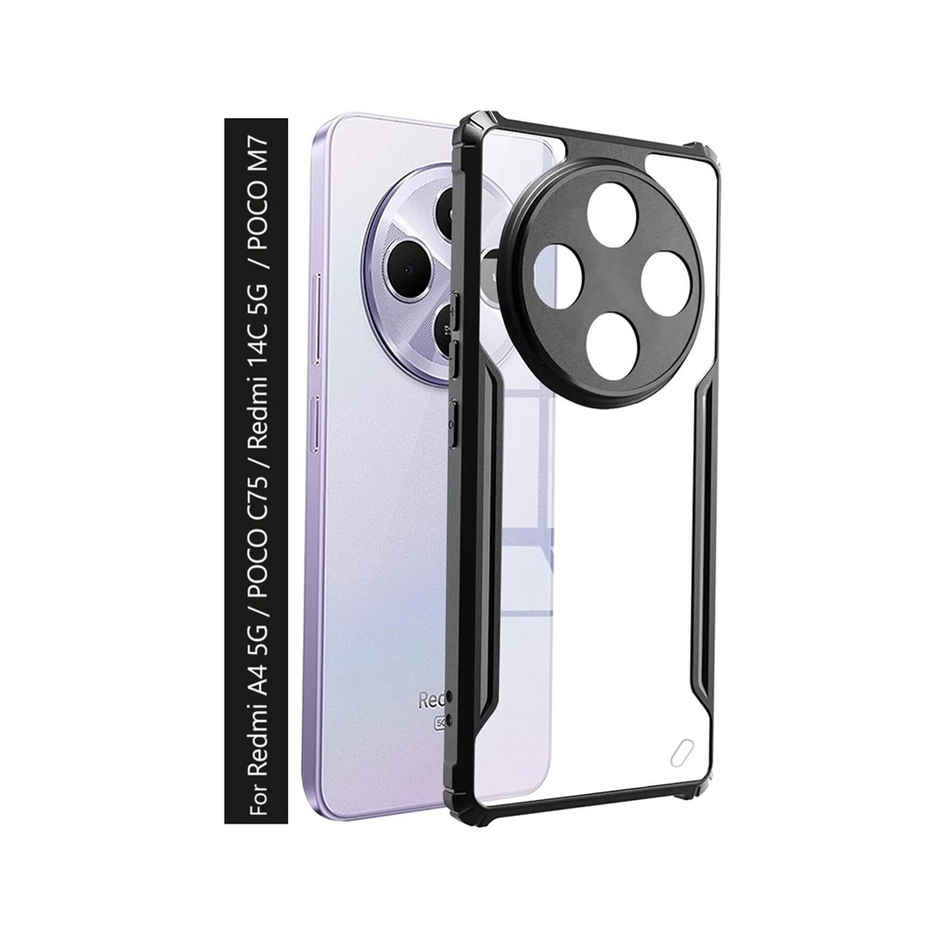 Kwine Case Redmi A4 5G / POCO C75 / Redmi 14C 5G / POCO M7 - Black Bordered Transparent Case