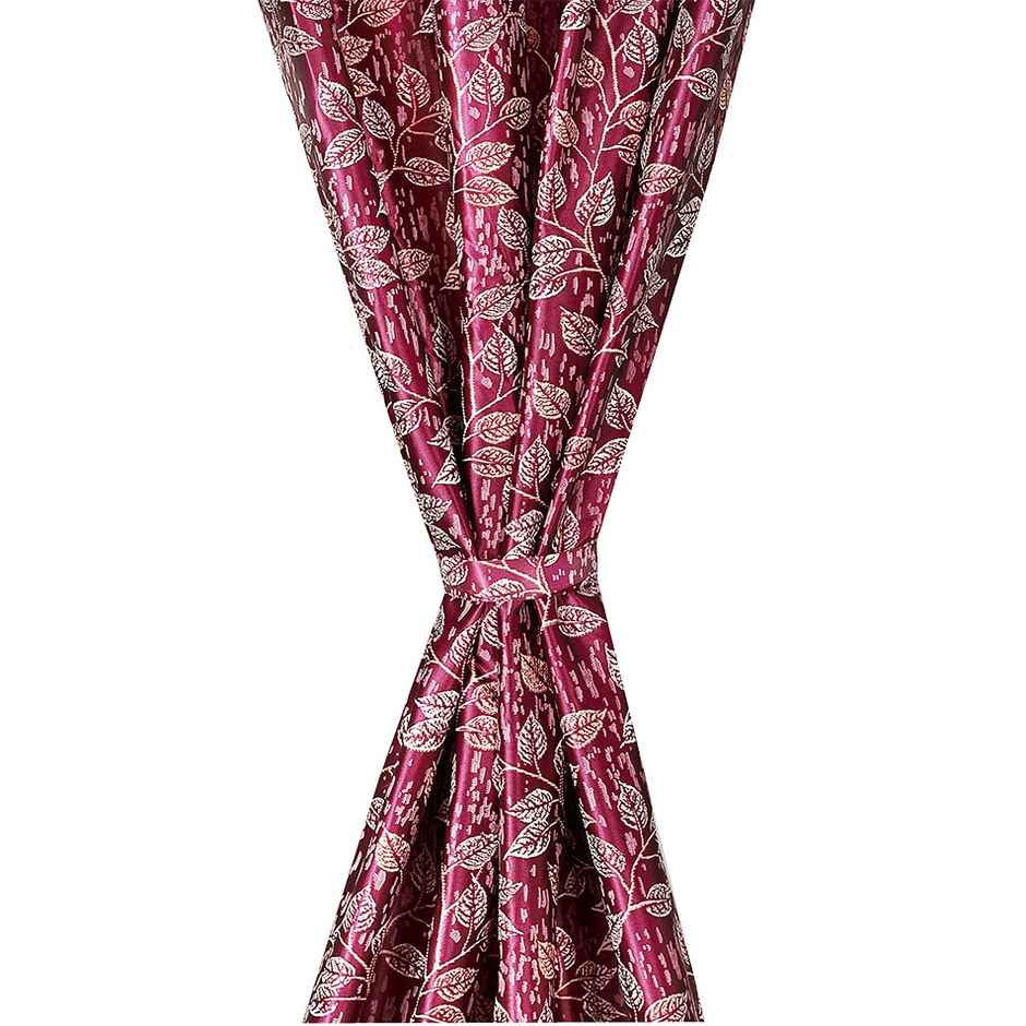Antzco Maroon Printed Door Curtain 7 ft x 4 ft | Pack of 2 | DC06