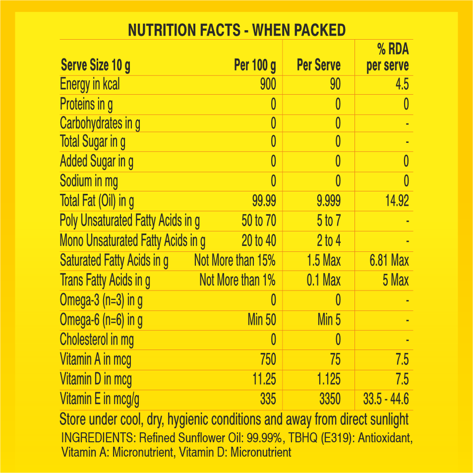 Freedom Refined Sunflower Oil Bottle