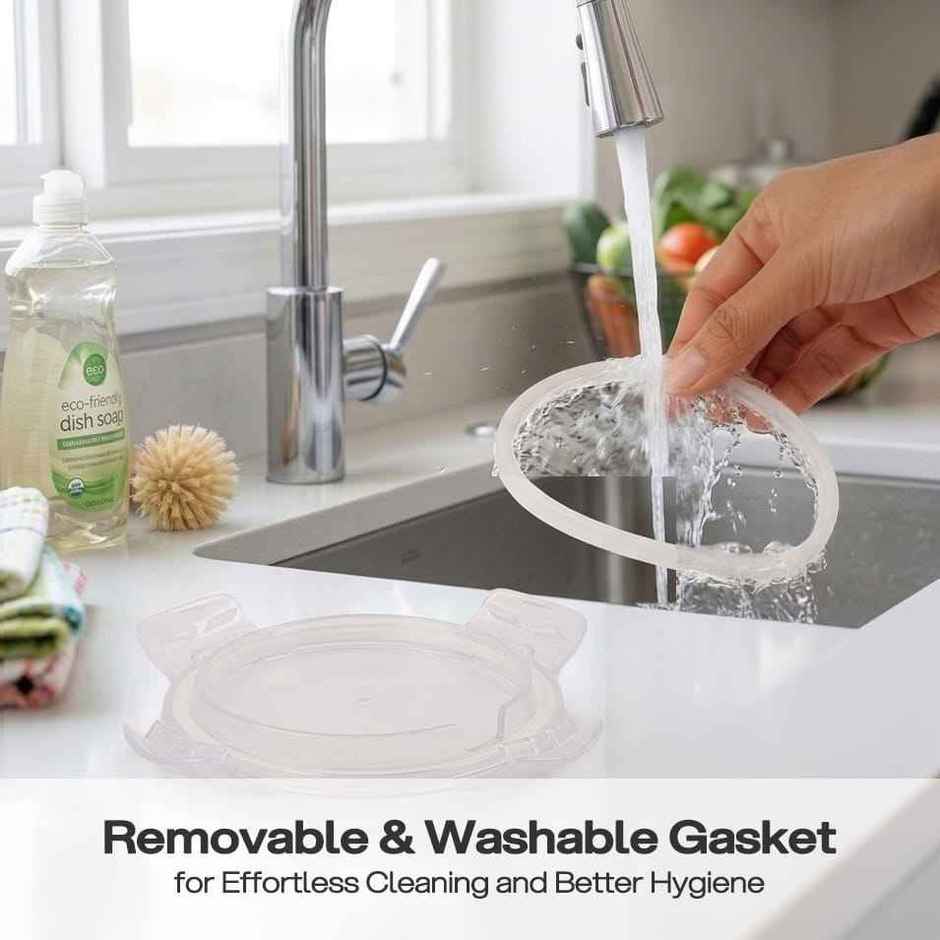 Cello Glassy Mix Lunch Box | Microwavable Borosilicate Glass | 2 x 320 ml and 2 x 240 ml