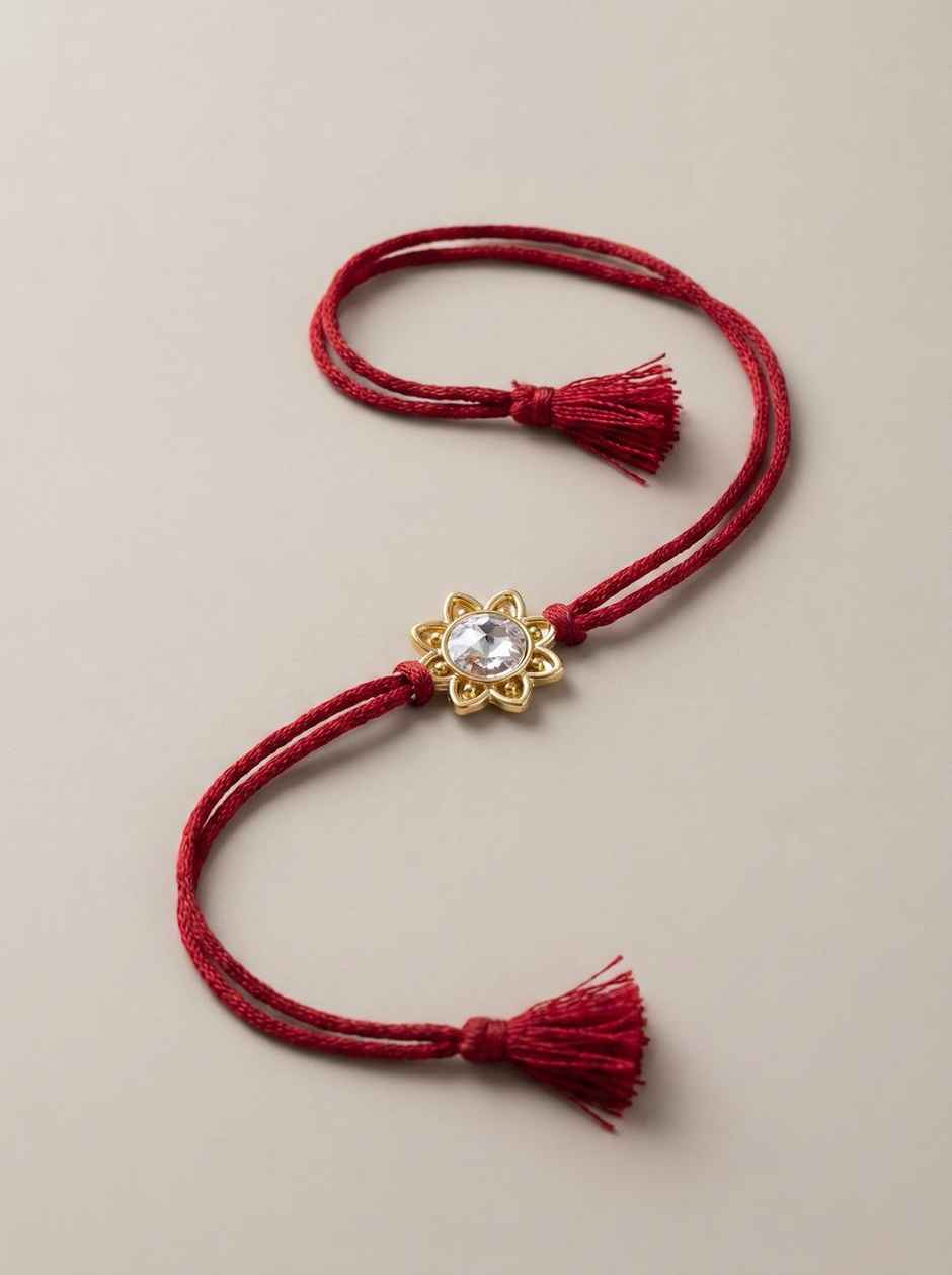 Swarovski - Fleur de Lotus Rakhi Rakhi | Carat Gold Plating