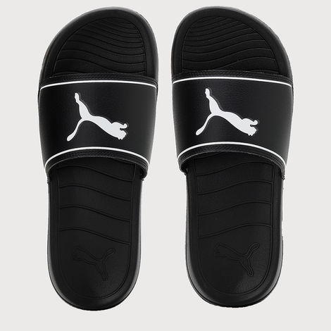 Puma Marine Unisex Slides | Black- White-Castlerock | Size - UK 6