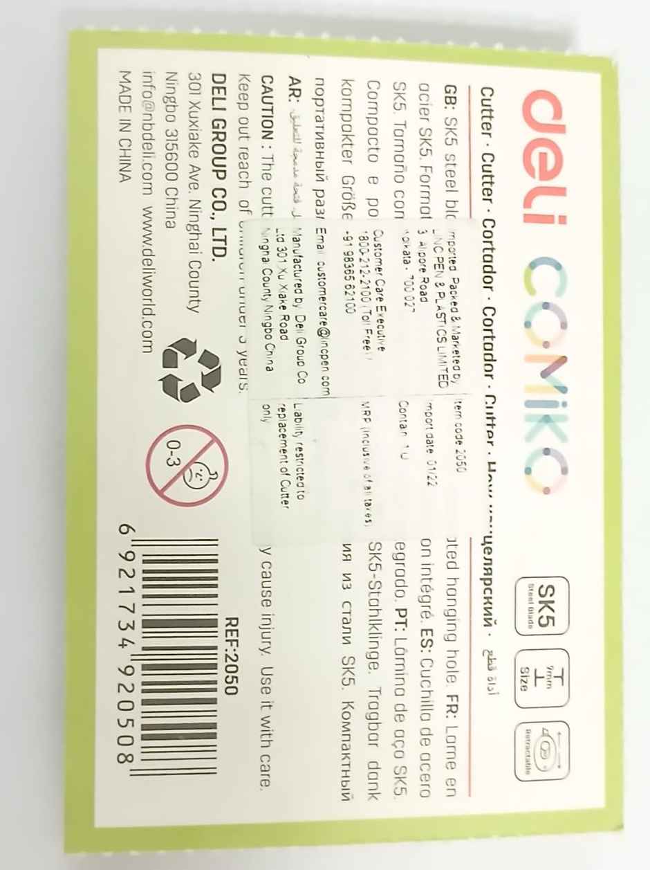 Deli E2050 Pocketable Mini Cutter, Assorted