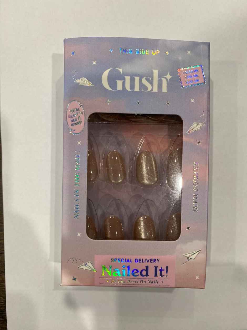 Gush Beauty Nailed It | Reusable Luxury Press On Nails With Application Kit - Redhead Energy Cat Eye