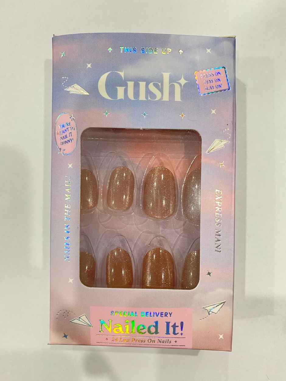 Gush Beauty Nailed It | Reusable Luxury Press On Nails With Application Kit - Flirt Alert Cat Eye