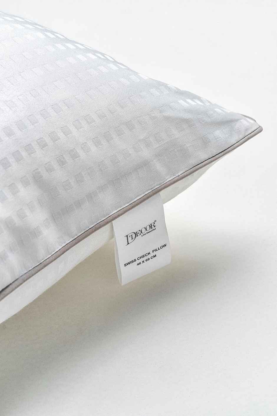 D Decor Bed Elements Swiss Check Pillow - White