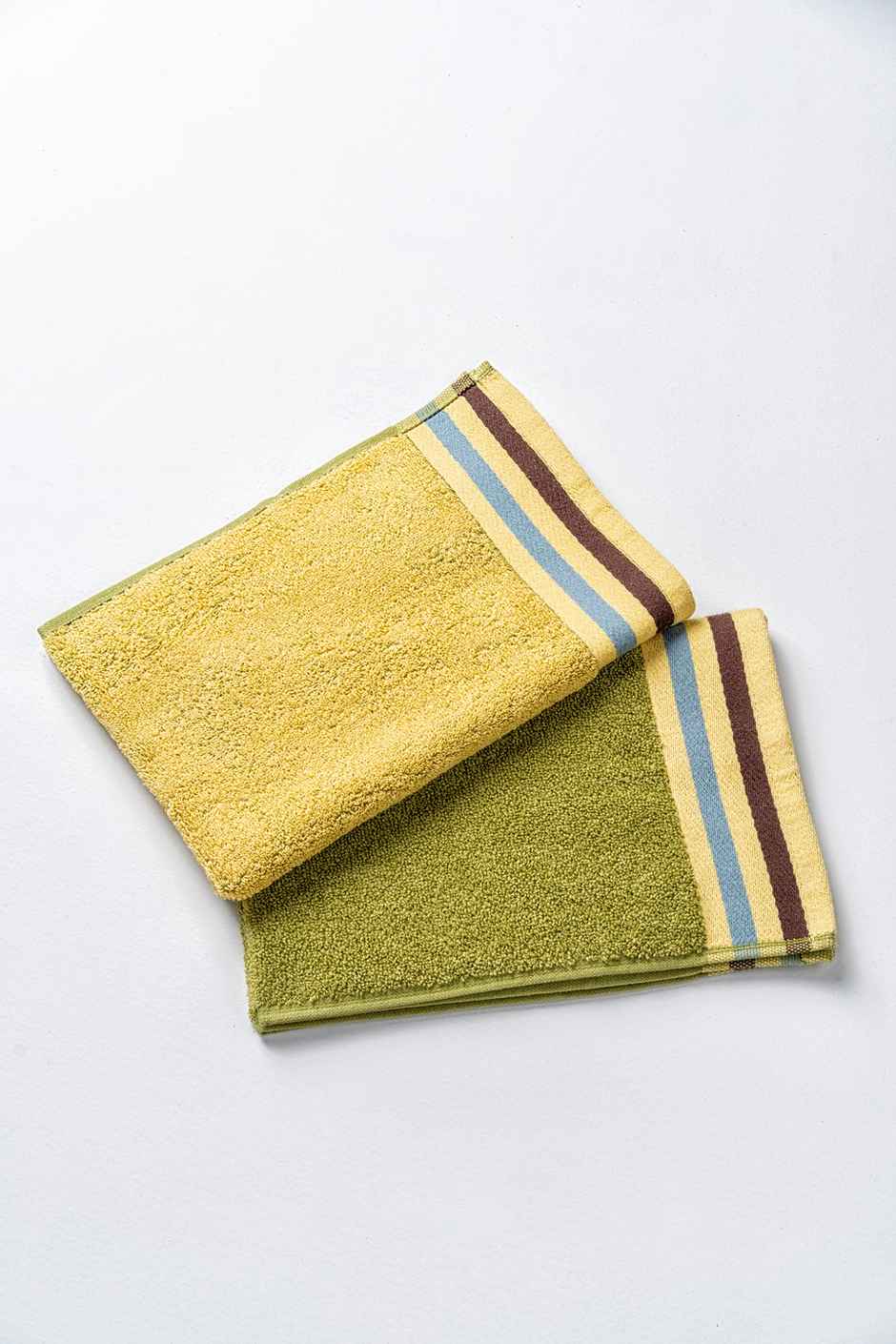 D'Decor Zero Twist Premium Cotton Hand Towel | High Absorbency | Green Lemon Multi