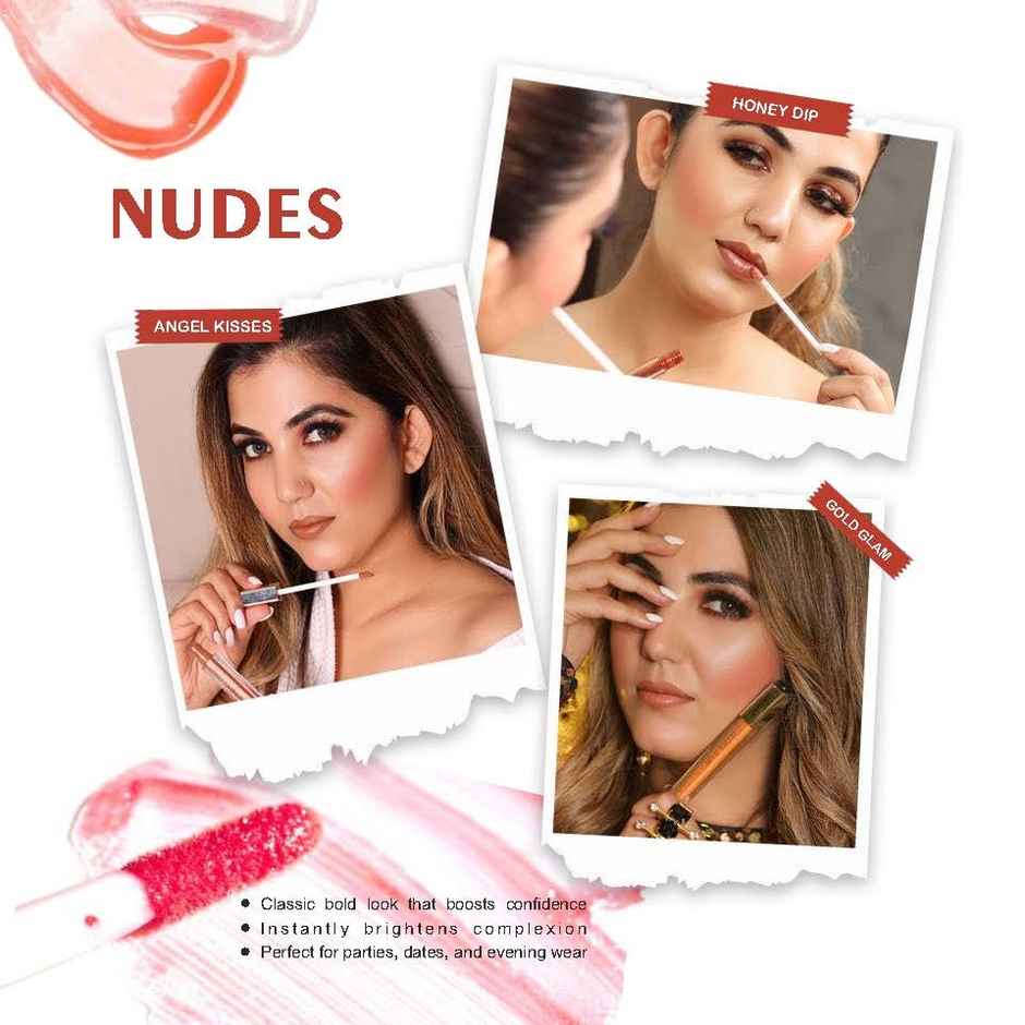 Love Earth Liquid Lip Gloss - Nudes Mini Combo | Lightweight Non Sticky