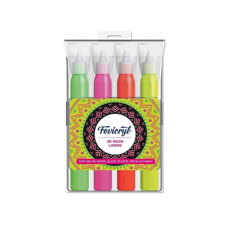 Fevicryl 3D Neon Liners Color Set