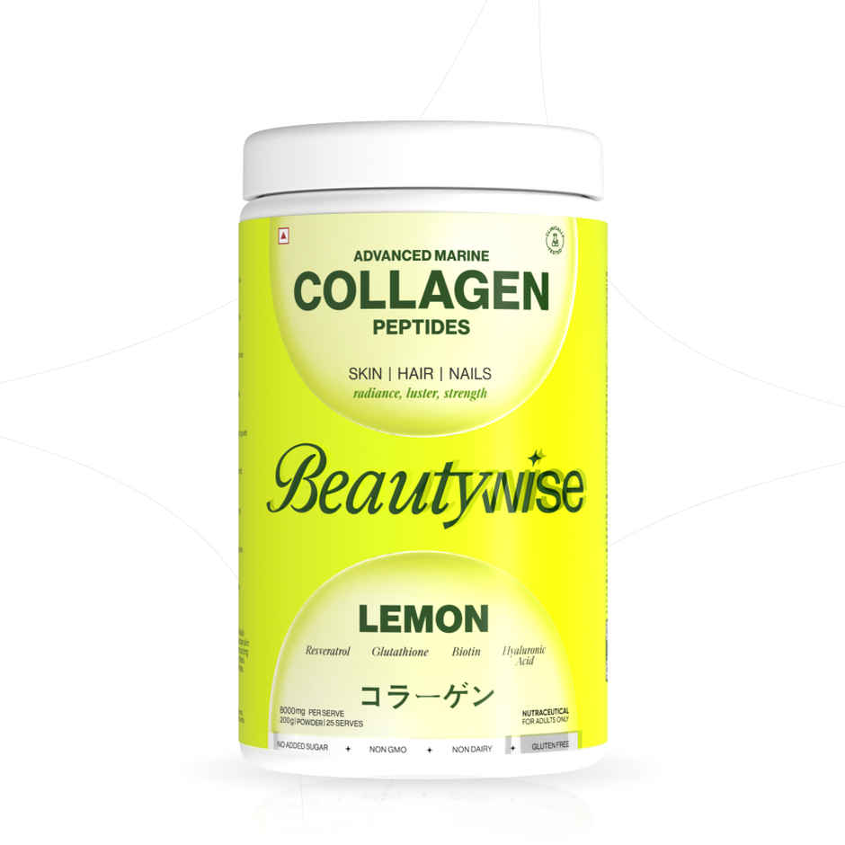 Beautywise Japnesses Marine Collagen Peptides With Hyaluronic Acid, Glutathione & Biotin Supplements for Women & Men ( Lemon)