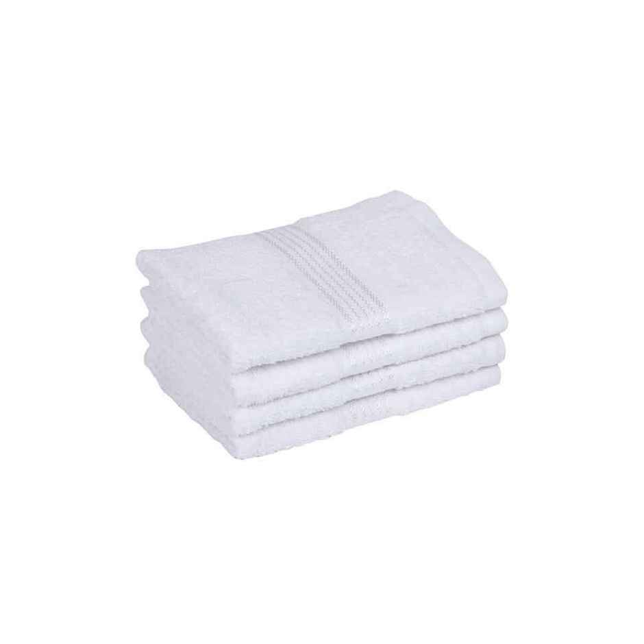 Kopa Quick Dry Pure Cotton Soft Terry Towel 2Pc Bath, 2Pc Hand, 4Pc FaceD'Ross | Pack of 8 | White