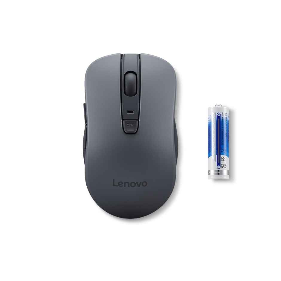 Lenovo WL310 Bluetooth Silent Mouse, Bluetooth 5.0, Upto 3million Button clicks, 1600 DPI, 6 Buttons (Left Click, Right Click, Scroll Click, DPI, 2 x Side Buttons), DPI LED Indicator - Grey