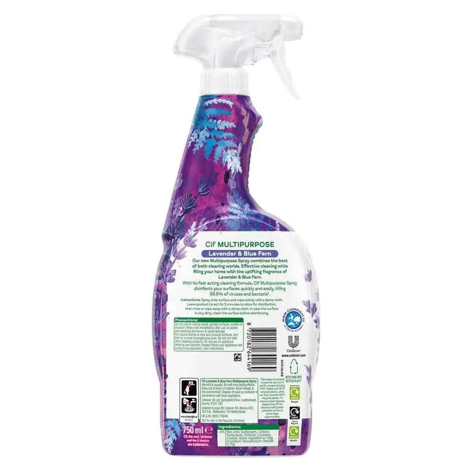 Cif Anti Bacterial Lavender & Blue Fern Cleaner Spray