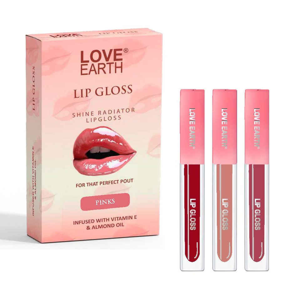 Love Earth Liquid Lip Gloss | Pinks Mini Combo | Lightweight Non Sticky