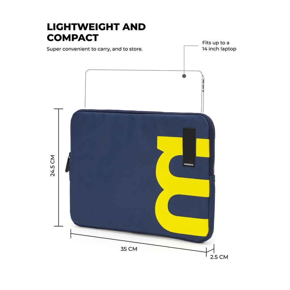 Mokobara Unisex Solid Leather 15.6 L Laptop Sleeve | Sunray