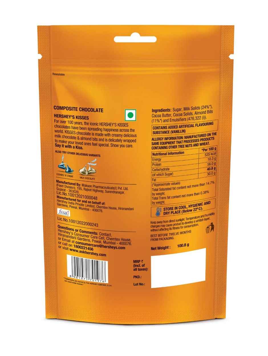 Hershey's Kisses Almonds Chocolate Share Bag