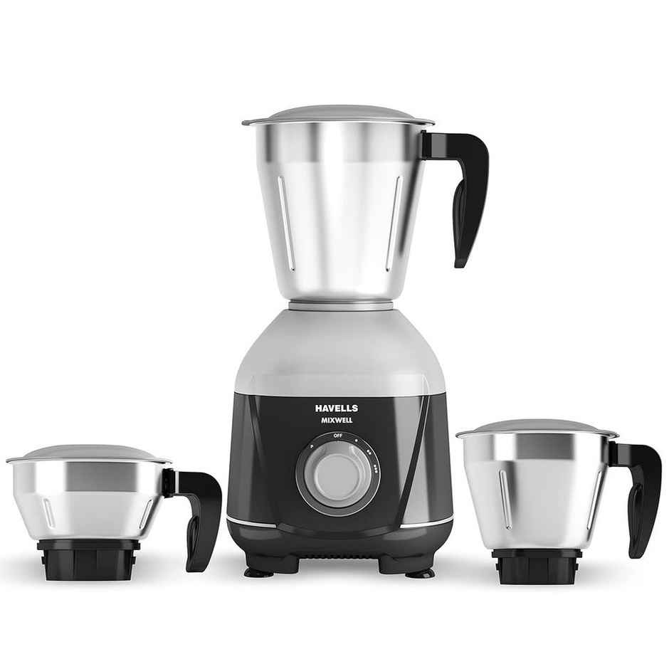 Havells Mixwell Mixer Grinder | 500 W | 3 Jars | 1.5 L Capacity - Black & Grey