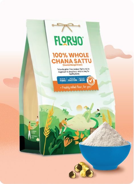 Floryo Freshly Milled Whole Chana Sattu | High Fiber