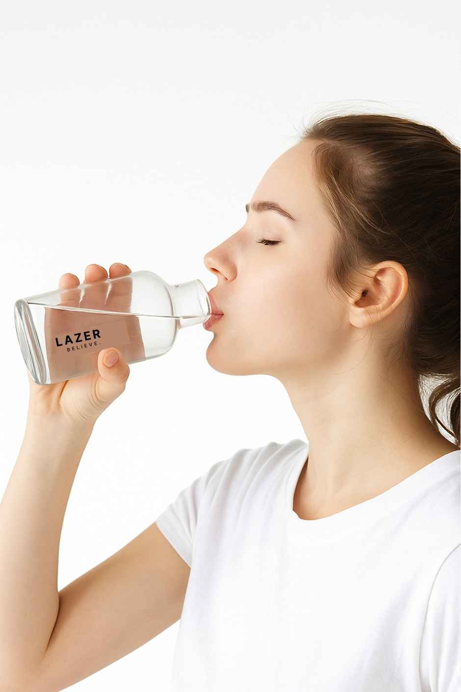 Lazer Pure Borosilicate Glass Water Bottle | BPA-Free, Eco-Friendly | Durable & Leak-Proof - 300 ml