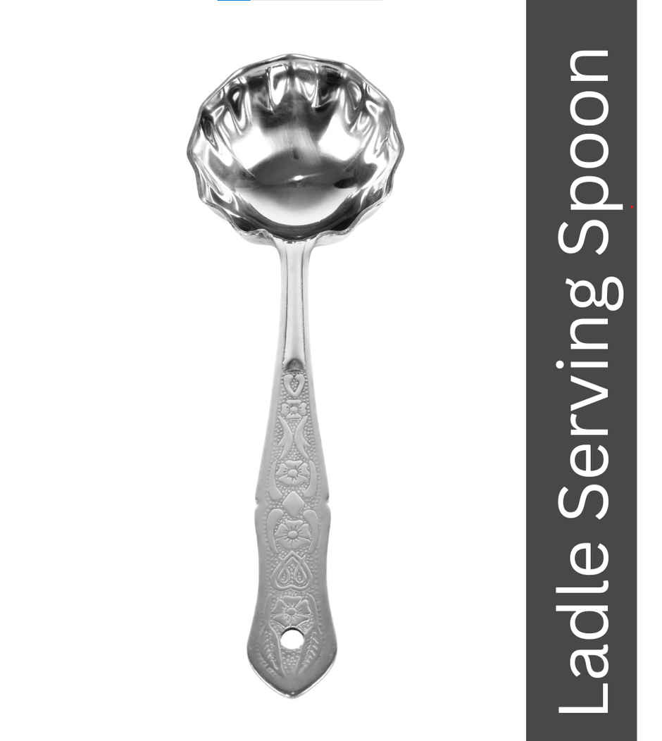 Stainless Steel Serving Spoon - 1 Ladle (Karchi Or Daal Spoon) (11 Inch)