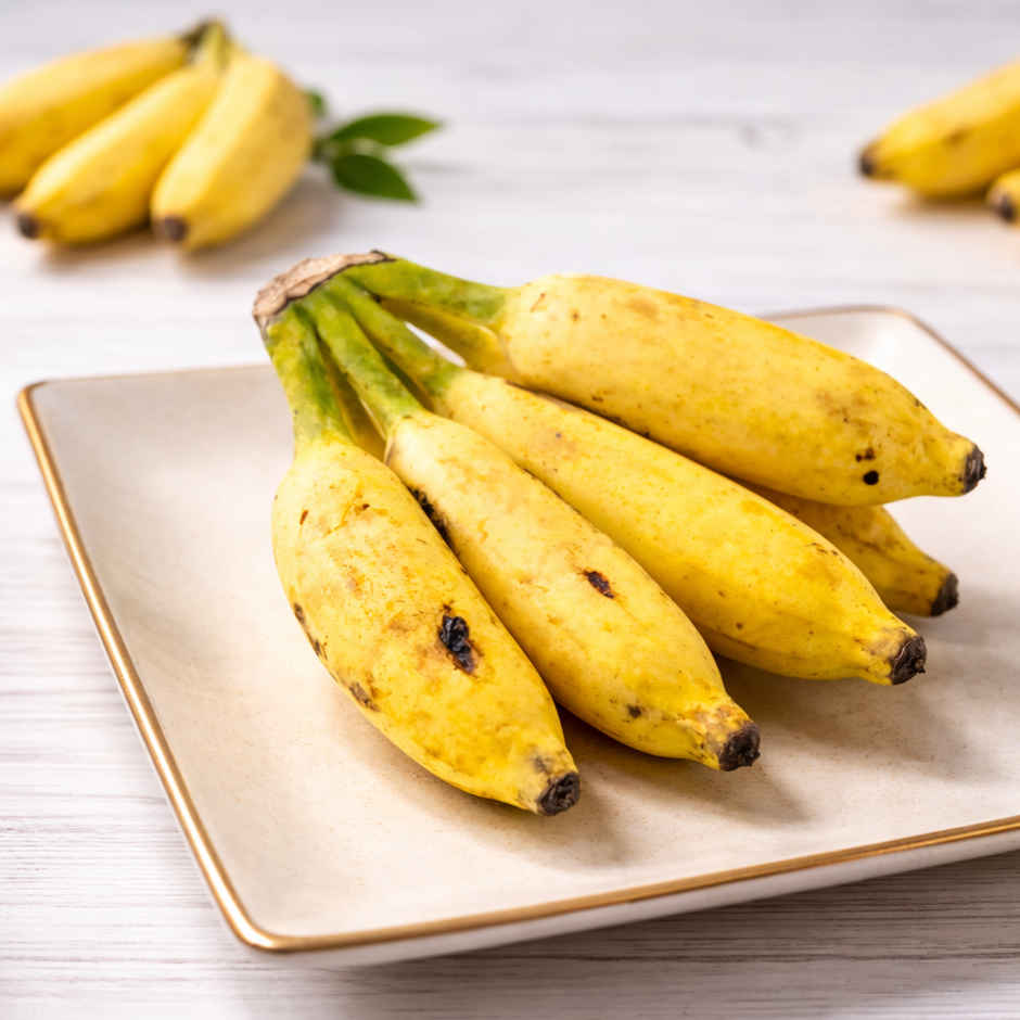 Banana Poovan Semi Ripe
