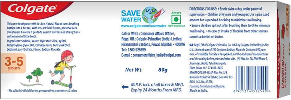 Colgate Toothpaste For Kids (3-5 Years) Natural Strawberry