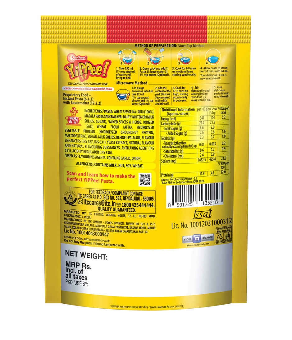 YiPPee! Suji Masala Pasta Treat Combo