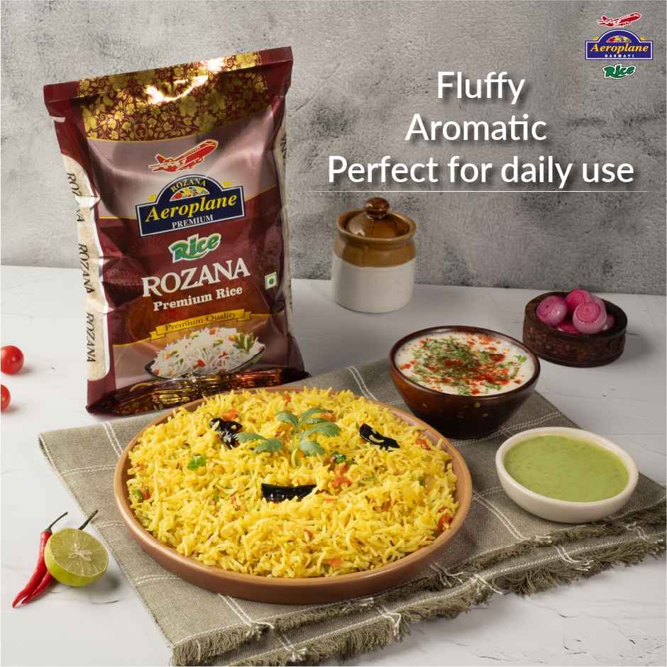 Aeroplane Family Choice Rozana Basmati Rice Medium Grain Best for Daily Meals