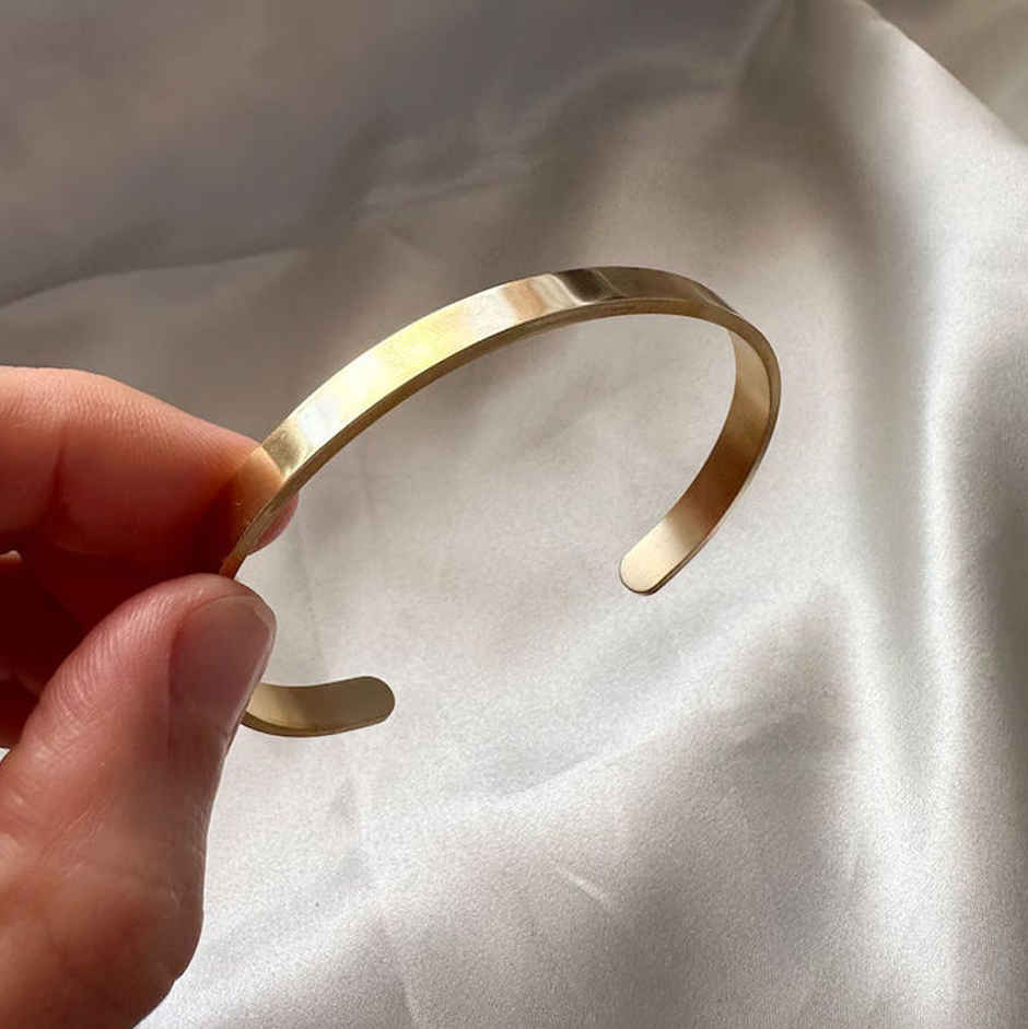Men's Cuff 8Mm Bracelet Gold