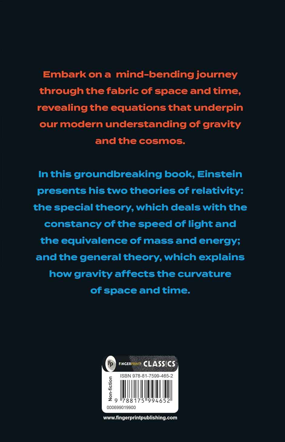 Relativity The Special And The General Theory By Albert Einstein - Theory Of Relativity