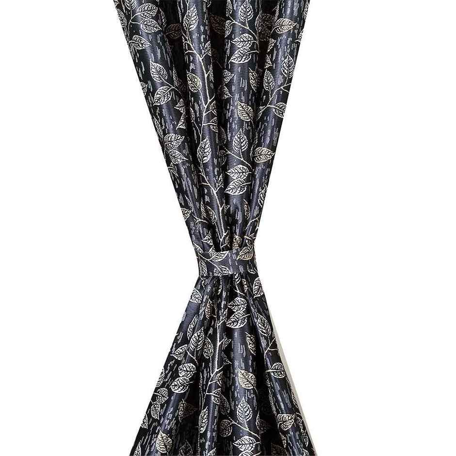 Antzco Dark Grey Printed Door Curtain 7 ft x 4 ft | Pack of 2 | DC05