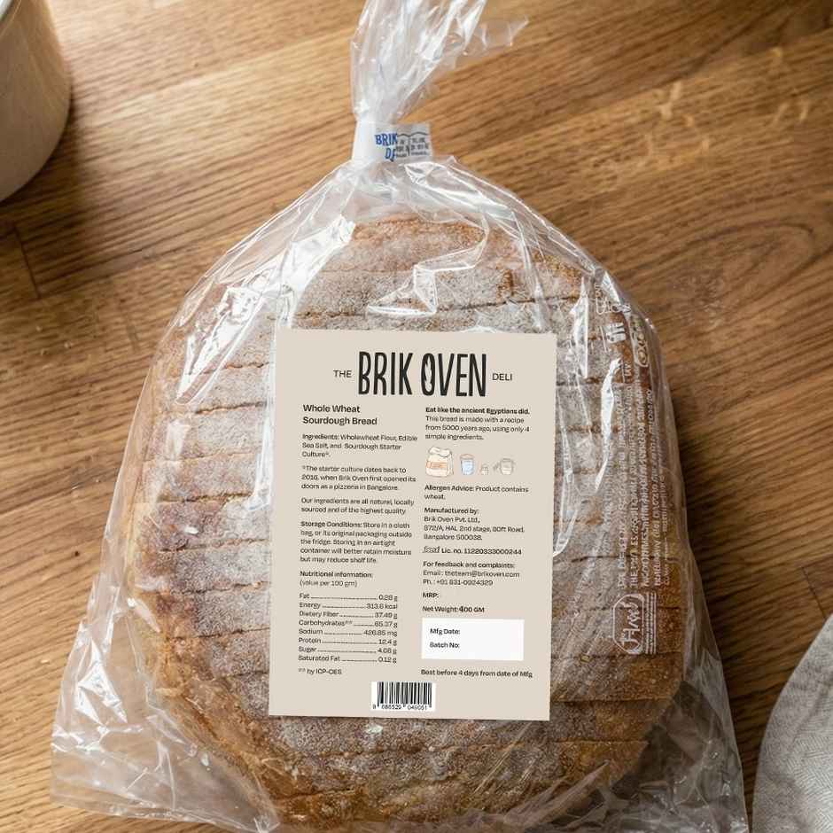 Brik Oven Whole Wheat Sourdough Bread