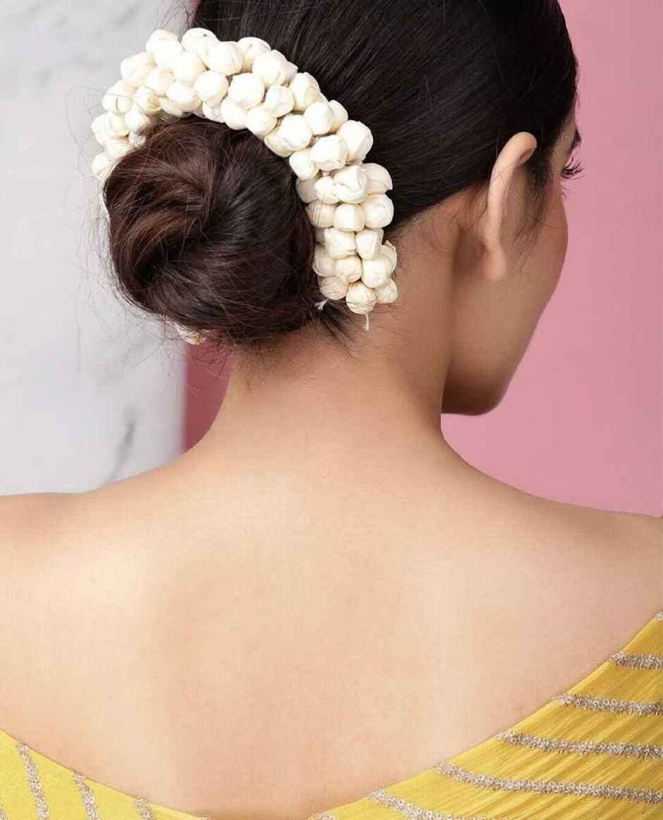 Jasmine Mogra Artificial Flower Gajra | Traditional Hair Accessory | White | Gullak