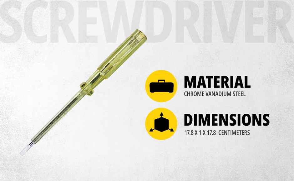 STANLEY 66-120-S Spark Detecting 2-in-1 Screwdriver, 178mm(7.5''), 100-500V AC, 5mm Tip