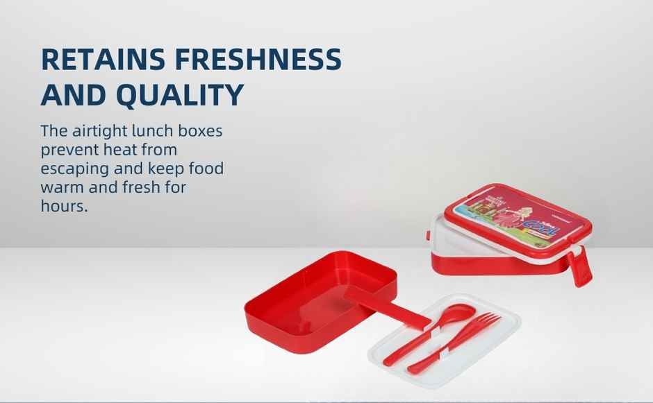 Varmora Twin Flat Kids Lunch Box (450ml + 450ml) - Assorted