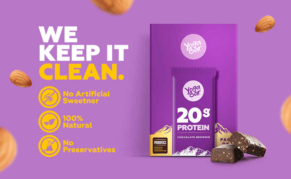 Yoga Bar 20g Protein Bar, Chocolate Baked Brownie, Multigrain Energy Bar, high Protein Bar Combo