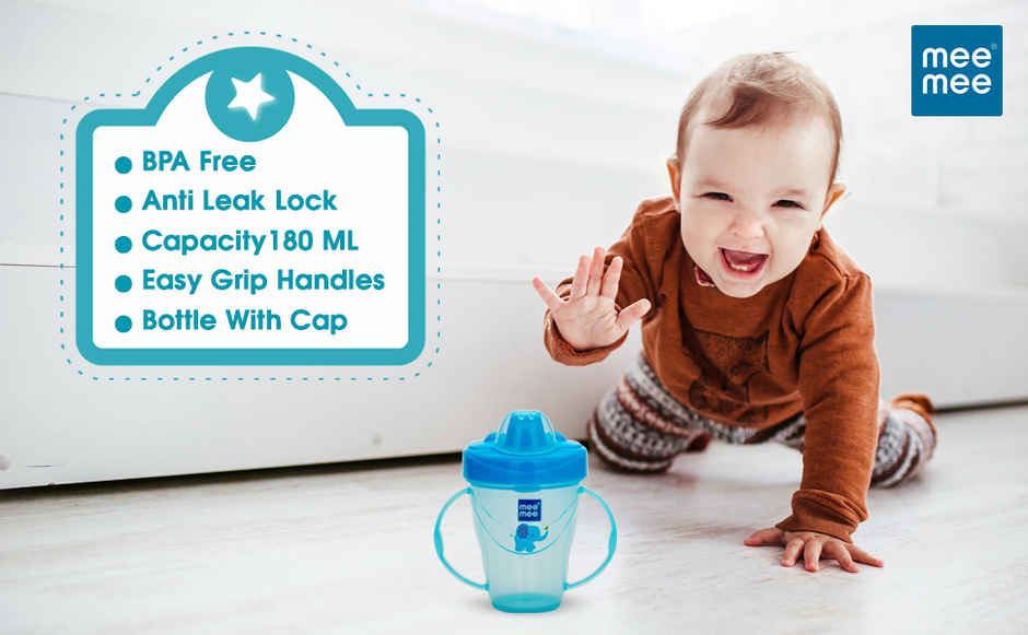 Mee Mee Baby Sipper Cup |Anti-Spill Feeding Bottle | Lightweight & BPA Free, Blue