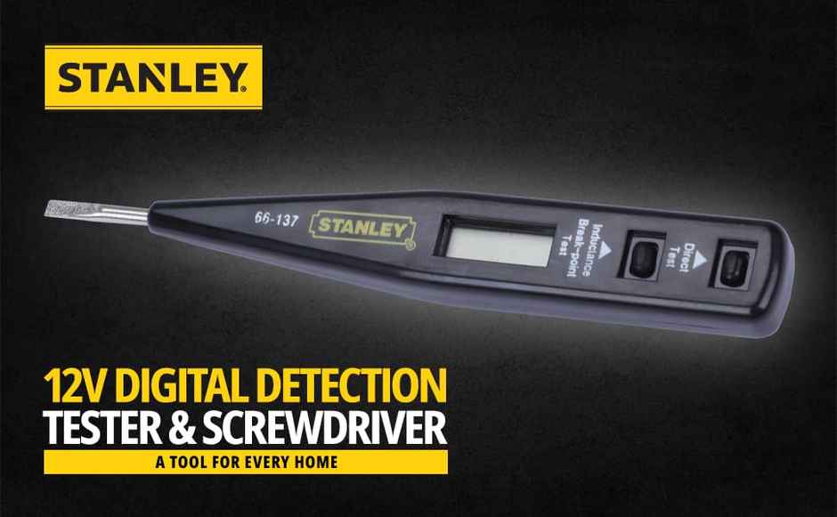 STANLEY 66-137 2-in-1 12V Digital Detection Tester & Screwdriver For Home, DIY & Professional Use