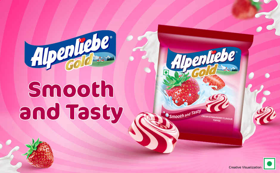 Alpenliebe Gold Cream Strawberry Toffee Pouch