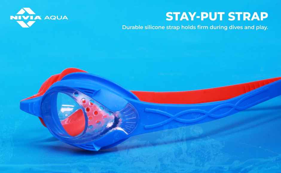 Nivia Kiddies Jr. 2.0 Swimming Goggles | Red and Blue | 4142Rb