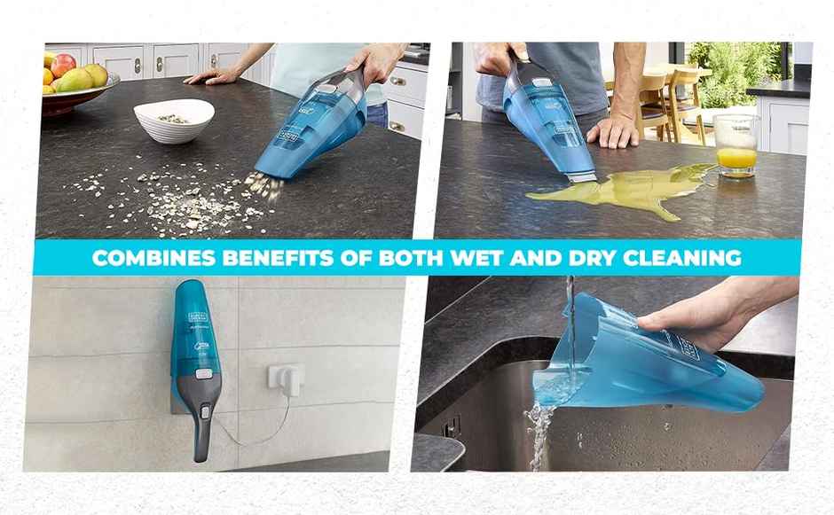 BLACK+DECKER WDC215WA-QW 7.2 V 10.8W Wet and Dry Cordless Dustbuster, Handheld Vacuum Cleaner